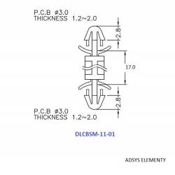 DLCBSM-11-01,Plastikowe elementy dystansowe 17 mm,otwór 3mm, 500szt.