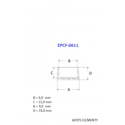 EPCF-0611,Stopki,kapturki,nasadki,zaślepki na pręty 6 mm, Opak. 250szt
