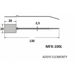 MFX-100LTabliczki opisowe 28x20mm plastikowe z opaską zaciskową 100x2.5 Opak.500szt.