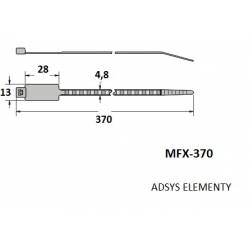 MFX-370,Tabliczki opisowe 28x13mm plastikowe z opaską zaciskową 370x4.8, 100szt