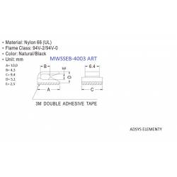 MWSSEB-4003-ART,Uchwyt plastikowy przewodu max 4x2,5mm,samoprzylepny,Opak.500szt