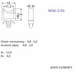 WS-A-1-01, Uchwyty przewodów wciskane plastikowe 11 x 6 Opak.500szt.