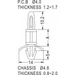 LCBS- 3-01,Elementy dystansowy 4.8mm,Nylon,Opak.100szt