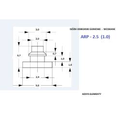ARP- 2.5 (1.0) Odbojniki nóżki gumowe 5 x 1 mm,  wciskane otwór montażowy 2,4mm
