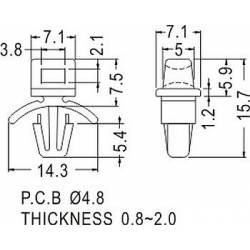 FTH-3, Uchwyty plastikowe opasek - wciskane w otwór 4,8mm, do płyty grubość 0,8 - 2,0mm ,Opak.250szt.