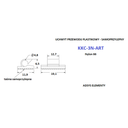 KKC-3N-ART, Uchwyty przewodu plastikowe samoprzylepne fi 5mm, kolor biały, Opak.250szt.