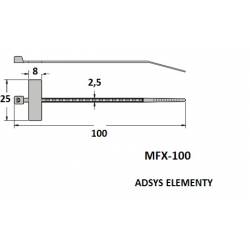 MFX-100,Tabliczki opisowe 25x8mm plastikowe z opaską zaciskową 100x2.5 Opak.500szt.