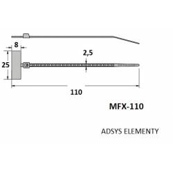 MFX-110,Tabliczki opisowe 20x9mm plastikowe z opaską zaciskową 110x2.5 Opak.500szt.