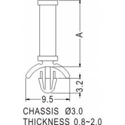 PSM-7-01,Dystans 11,1 mm,Nylon,Opak.500szt